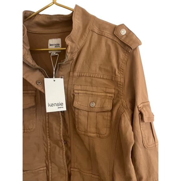 NWT Kensie jeans light weight jacket color Wild mushroom Size large - Picture 3 of 7